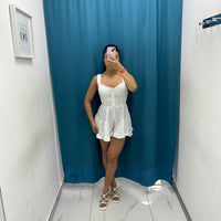 Vestito corto in lino 8983