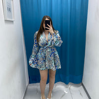 Vestito a portafoglio a fiori 5839
