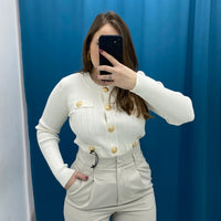 Maglia con bottoni oro 88037