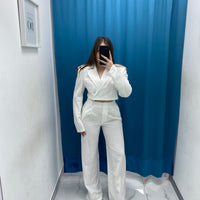 Tailleur giacca crop e pantalone 38411