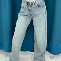 Jeans a palazzo con strass 1097