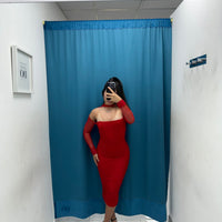 Vestito longuette con maniche trasparenti 1283