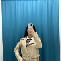 Giacca biker ecopelle beige 248503