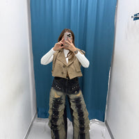 Jeans Wide Leg con Frange-22101