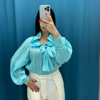 Camicia con colletto rouches 3612