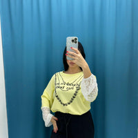 T-shirt con manica ricamata 8096