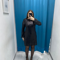 Vestito paillettes con scollo 125434