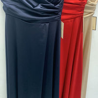 Vestito a fascia lungo raso 23638