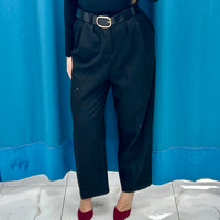 Pantalone a palazzo nero 6165