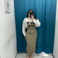 Gonna lunga tortora 3744