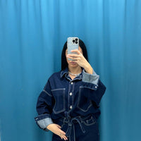 Coordinato camicia e gonna denim