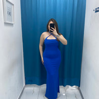 Vestito lungo a costine