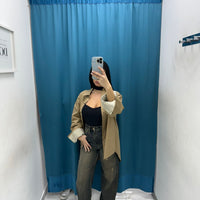 Giacca oversize beige Lumina 24091
