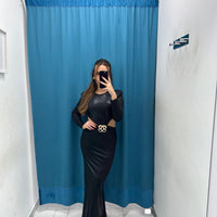 Vestito lungo lucido 37017