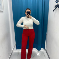 Pantalone a zampa rosso