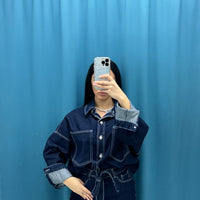 Coordinato camicia e gonna denim