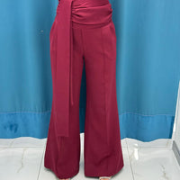 Pantalone con fascia bordeaux 16067