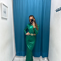 Vestito lungo lucido 37017