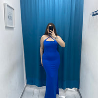 Vestito lungo a costine