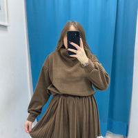 Coordinato maglia e gonna a costine 5689