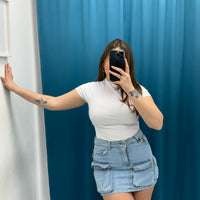 Gonna cargo denim