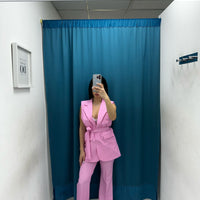 Tailleur gilet e pantalone rosa 6313