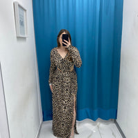 Vestito cut out leopardato 24654