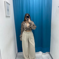 Pantalone wide leg con cintura 18065