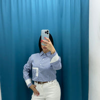 Camicia crop con brillantini 11342