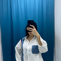 Camicia con dettagli in denim 9305