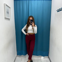 Pantalone slim fit bordeaux 8870