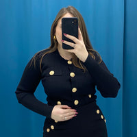 Maglia con bottoni oro 88037
