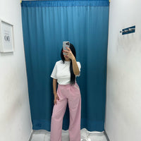 Pantalone wide leg rosa 9160