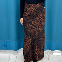 Gonna leopardata marrrone 6551