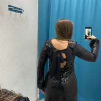 Vestito paillettes con scollo 125434