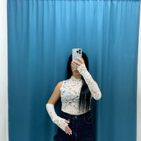 Body in pizzo con manicotti 6360