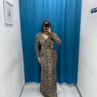 Vestito cut out leopardato 24654