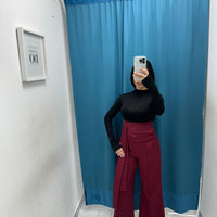 Pantalone con fascia bordeaux 16067