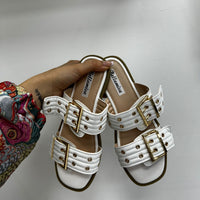 Ciabatte con fibbie bianche 2733
