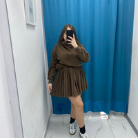 Coordinato maglia e gonna a costine 5689