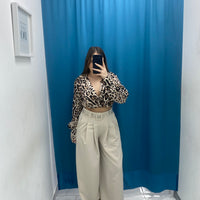 Pantalone wide leg con cintura 18065