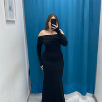 Vestito lungo scollo a barca 23709