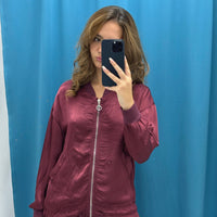 Felpa con zip satin 24015