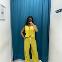Coordinato gilet e pantalone lino 12887