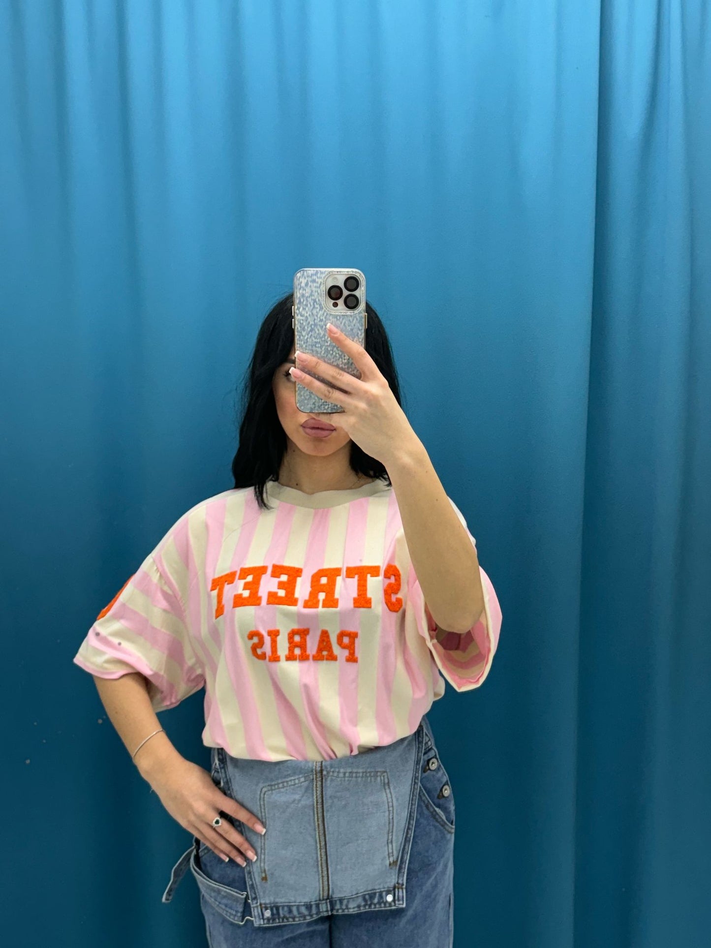 T-shirt a righe 16606