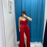 Vestito a fascia lungo raso 23638