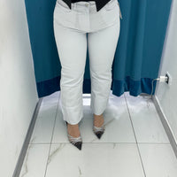 Jeans con risvolto bianco 13192