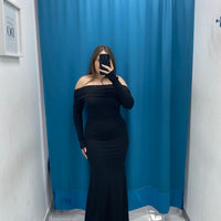 Vestito lungo scollo a barca 23709