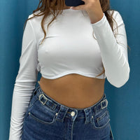 Top corto con scollo sul retro 6087