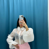 Camicia velata con dettaglio 9821